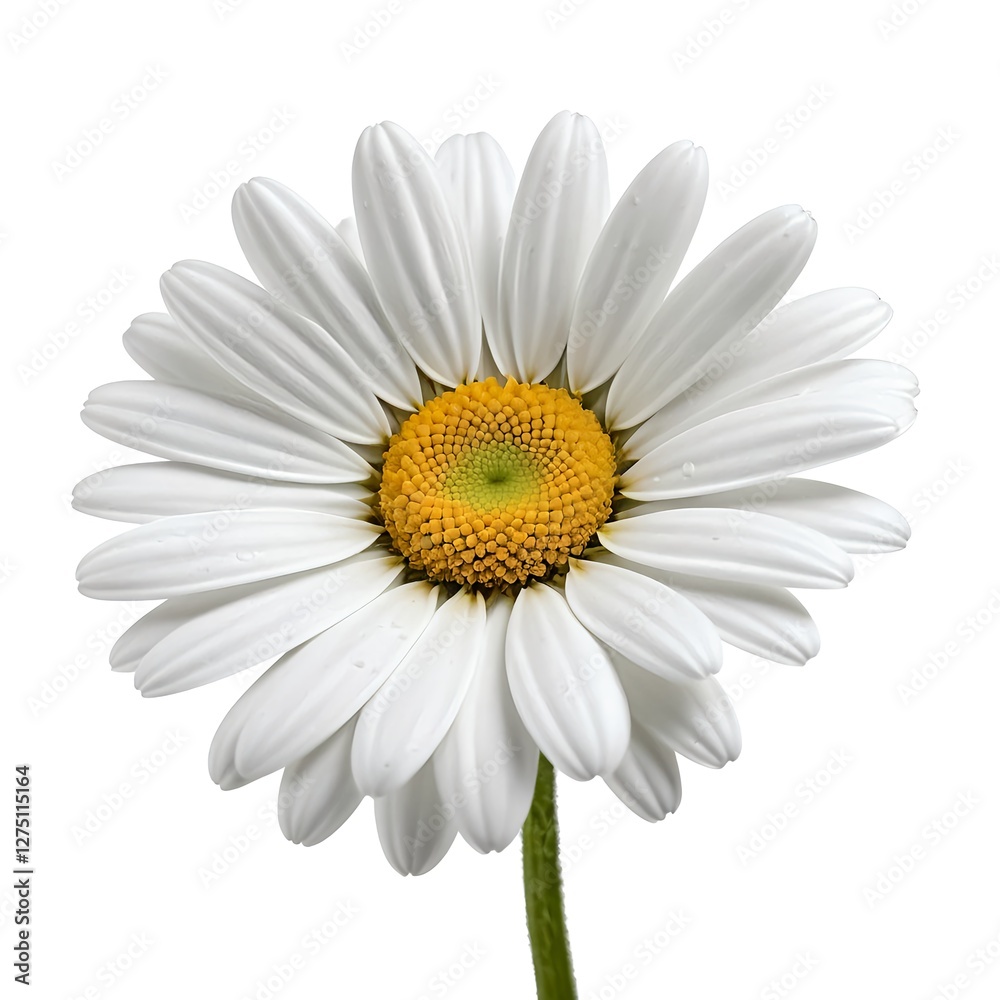 Fototapeta premium Single White Daisy Flower Isolated on White Background