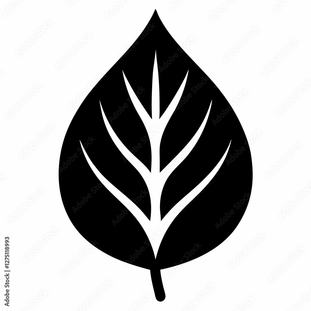 Vector leaf icon on white background. Vector leaf icon on white background.