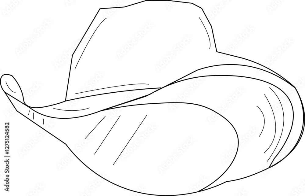 the illustration of the cowboy hat in 1800 or 1990. the illustration of the cowboy hat in 1800 or 1990.