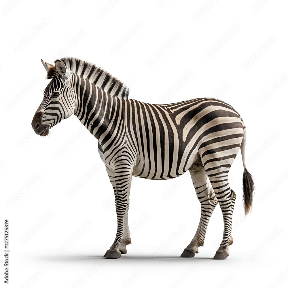 Fototapeta premium Plains Zebra Standing Side Profile