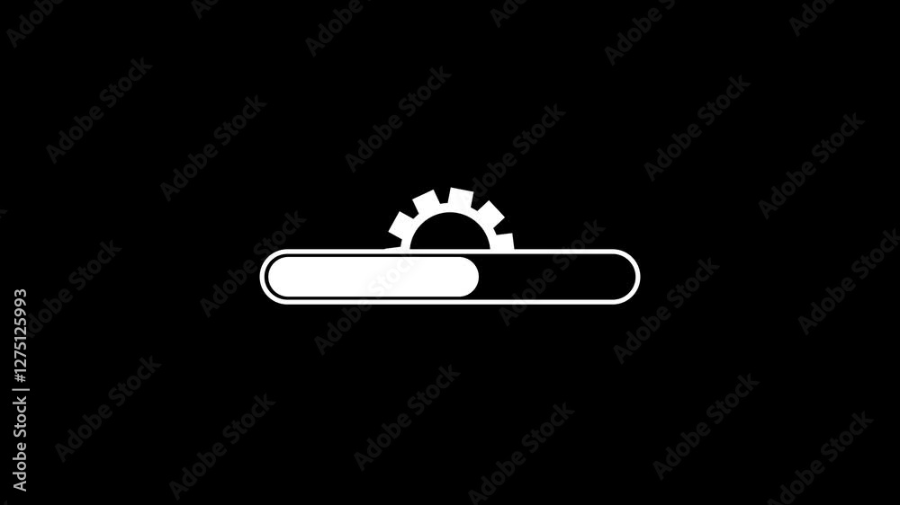 System update icon isolated . System operations icon set with gear sign.Loading bar downloading progress animation transfer fast to last animation.