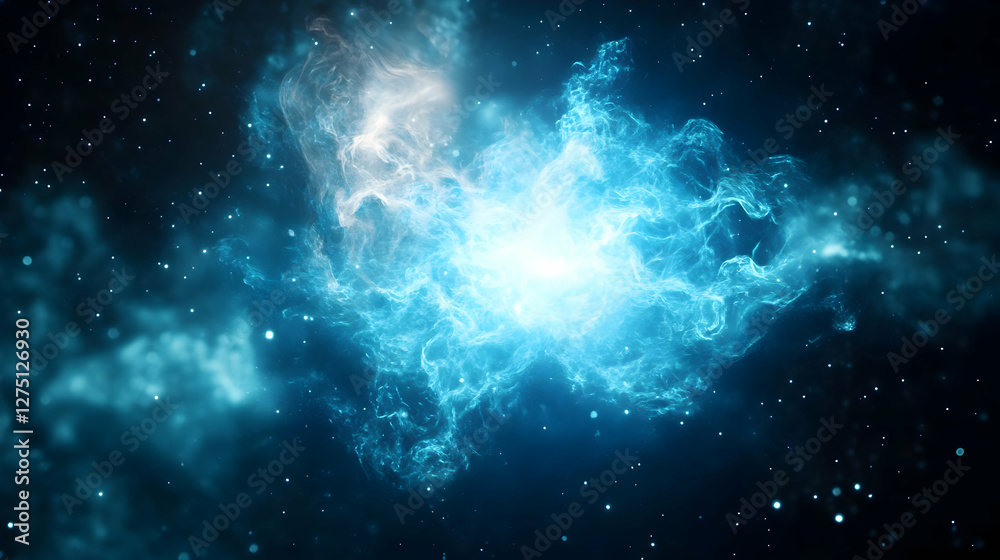 Obraz premium A vibrant depiction of a cosmic nebula, showcasing stunning colors and gas clouds in the vastness of space.