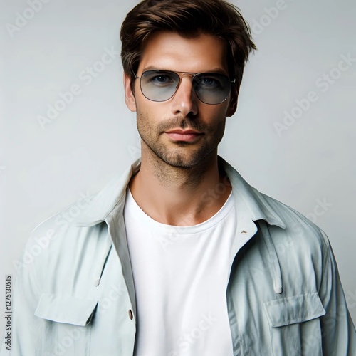 portrait of a handsome young man with sun glasses