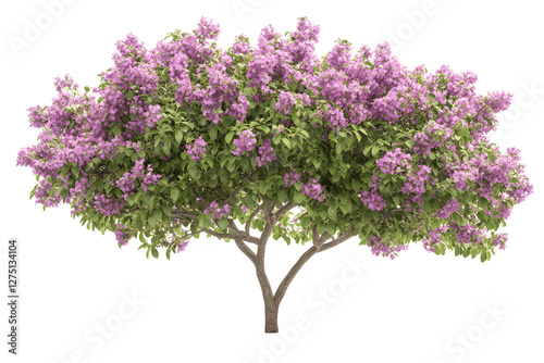 Blooming Lilac Tree: Spring's Purple Beauty in Full Bloom