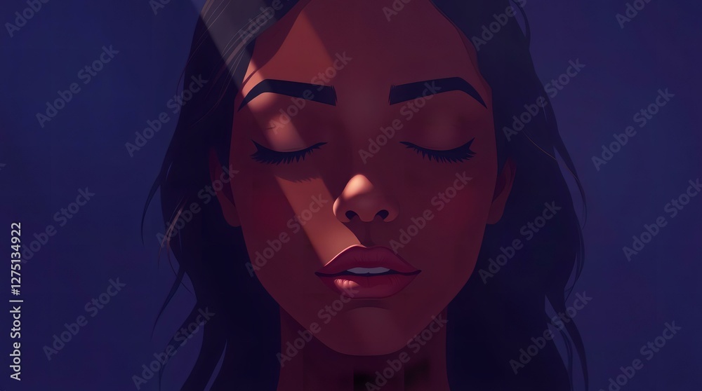 Serene Beauty: A Digital Portrait of Tranquility Serene Beauty: A Digital Portrait of Tranquility
