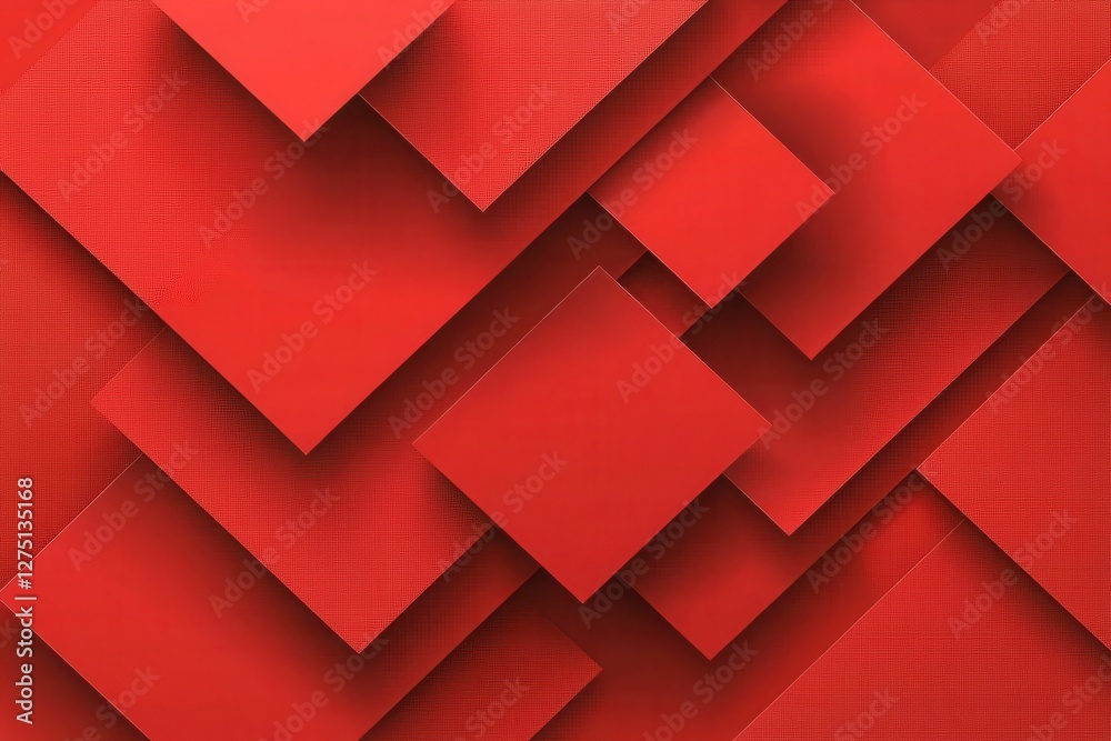 Fototapeta premium Modern Red Abstract Background with Layered Geometric Shapes