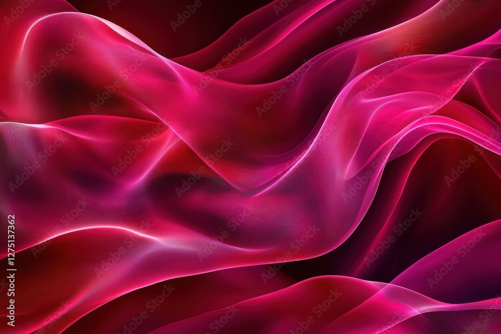 Obraz premium Flowing Red and Pink Fabric Abstract Background for Design Projects