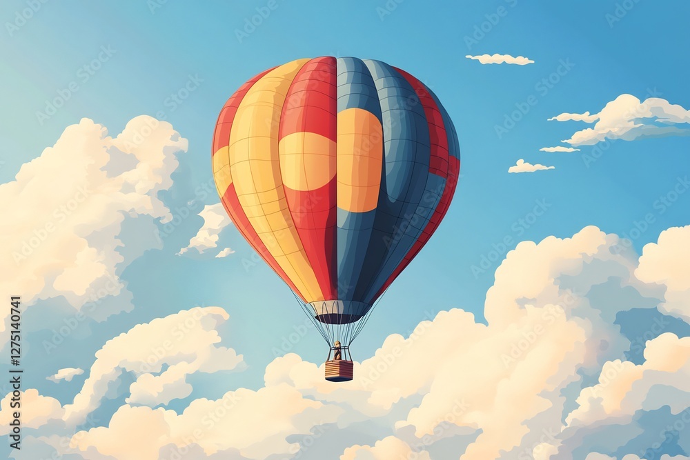 Fototapeta premium colorful hot air balloon drifting