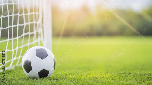 Soccer Ball and Goal on a G...