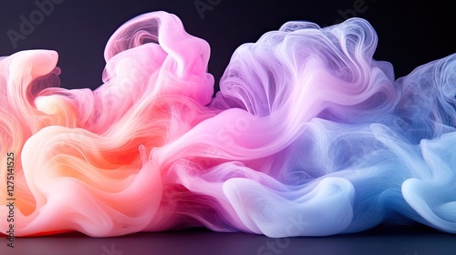 Abstract ink colors mixing on dark background, artistic photo