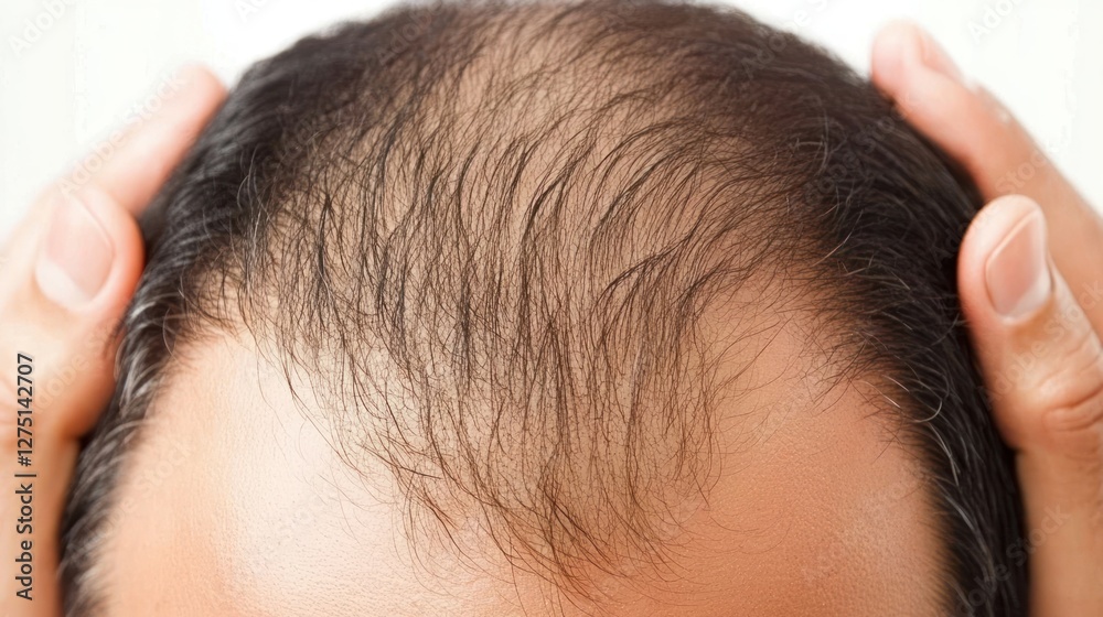 Fototapeta premium Male Pattern Baldness: Receding Hairline and Thinning Hair