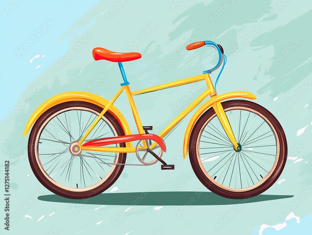 Fototapeta premium bright bicycle with colorful accents