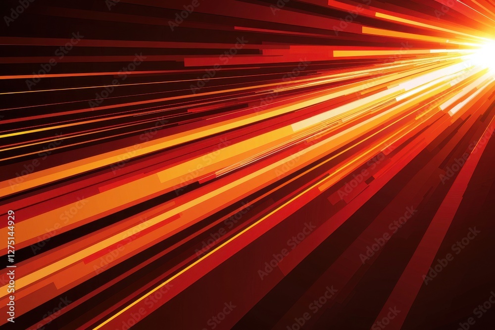 Fototapeta premium Abstract Dynamic Light Stripes in Red and Yellow Color Spectrum