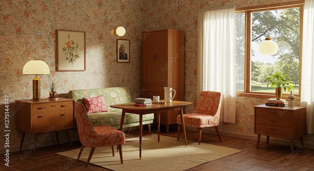 1950s Mid-Century Modern House Interior 1950s Mid-Century Modern House Interior