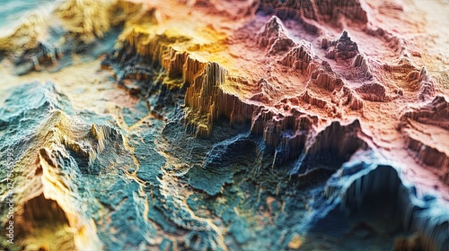 Wallpaper Mural Abstract Colorful Mountain Range Digital Terrain Torontodigital.ca