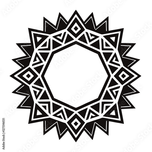 round ornamental frame vector illustration