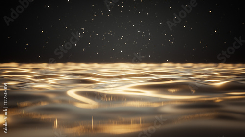Golden Waves Under Starlit ...