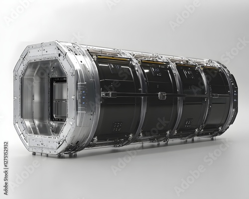 Futuristic spacecraft component showcasing advanced engineering and design. Ideal for topics on space exploration, technology innovation, and aerospace advancements.