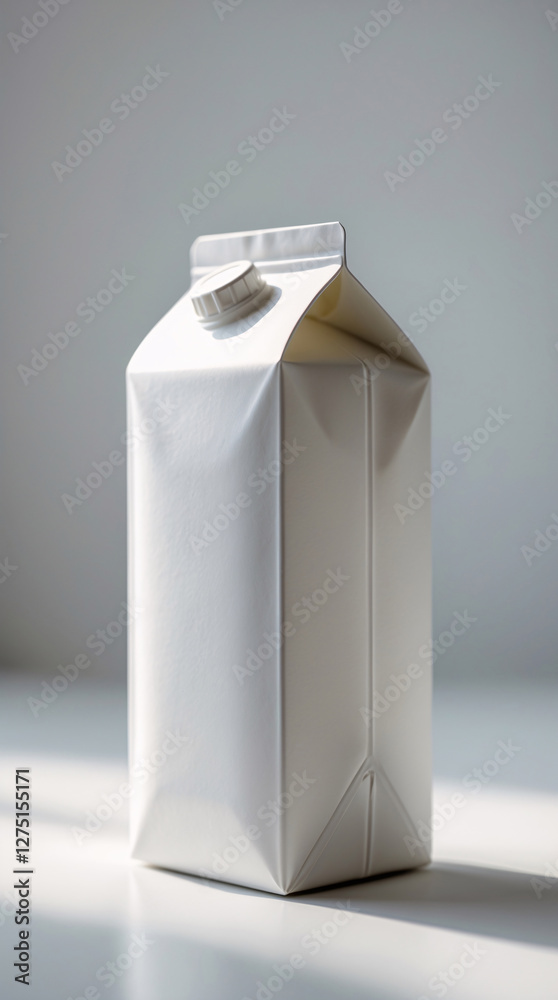 Blank milk carton on clean white background ideal for product concept and packaging mockup photography Stock Photo Presentation Blank milk carton on clean white background ideal for product concept and packaging mockup photography Stock Photo Presentation