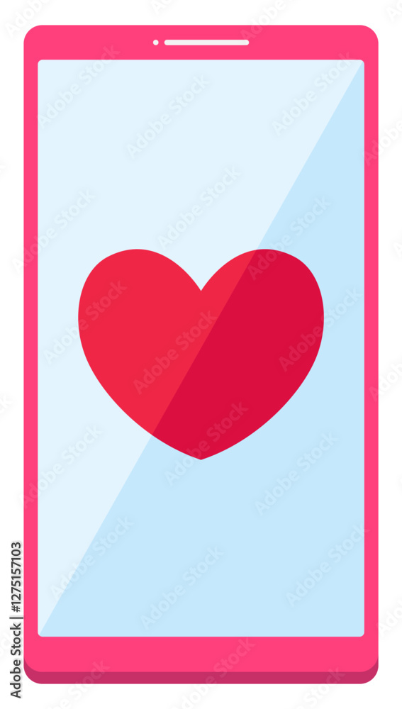 Flat vector illustration of sending love message isolated on white background.