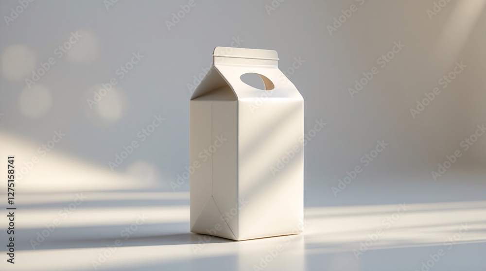 Empty milk carton shown on white background for clean product mockup photography and branding designs Stock Photo Presentation Empty milk carton shown on white background for clean product mockup photography and branding designs Stock Photo Presentation