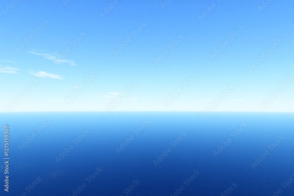 Vast expanse of deep blue water calm sky horizon line Vast expanse of deep blue water calm sky horizon line