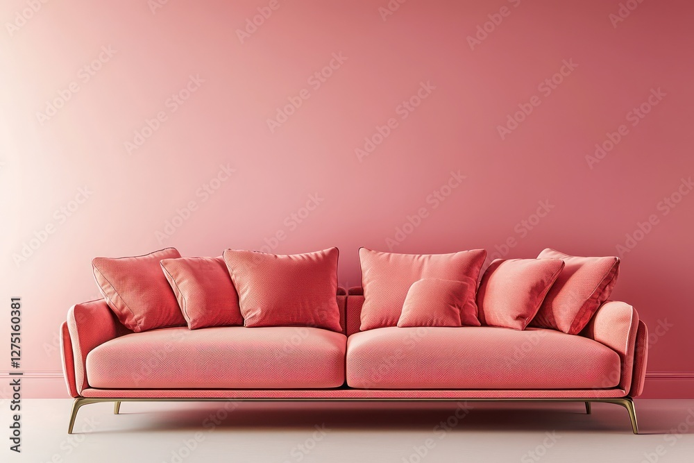 Fototapeta premium Color-coordinated luxurious living area in 2025's trendy hue.