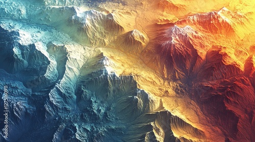 Wallpaper Mural Majestic Mountain Range Aerial View Showing Diverse Terrain Colors Torontodigital.ca