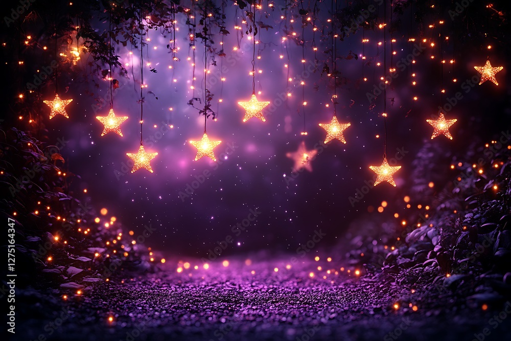 Obraz premium Fiery abstract background with sparks and stars. Fantasy fractal texture.v