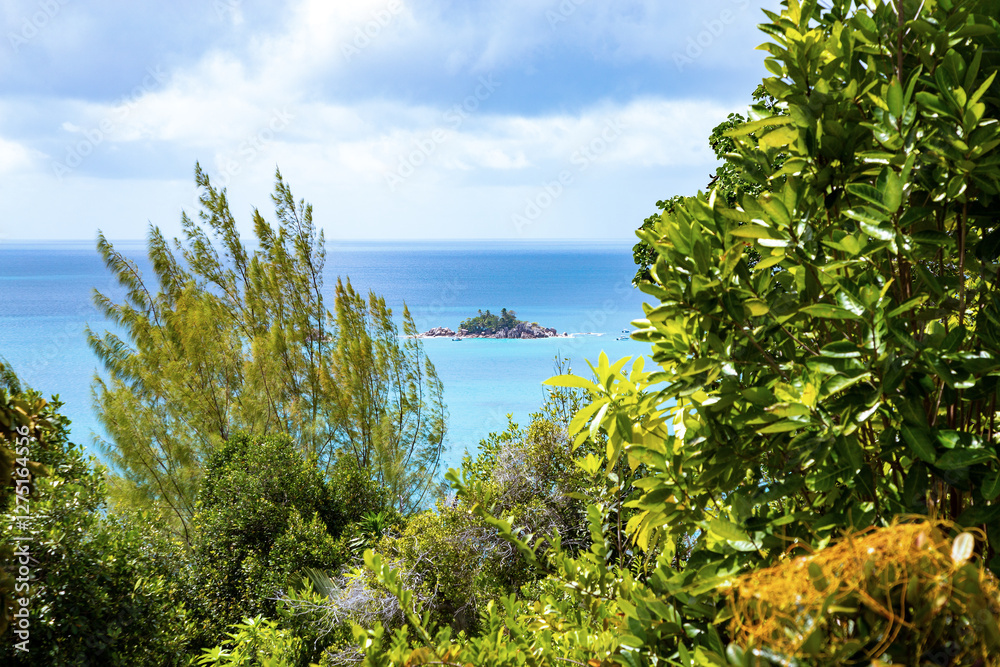 Island St. Pierre near Island Praslin, Indian Ocean, Republic of Seychelles. Island St. Pierre near Island Praslin, Indian Ocean, Republic of Seychelles.
