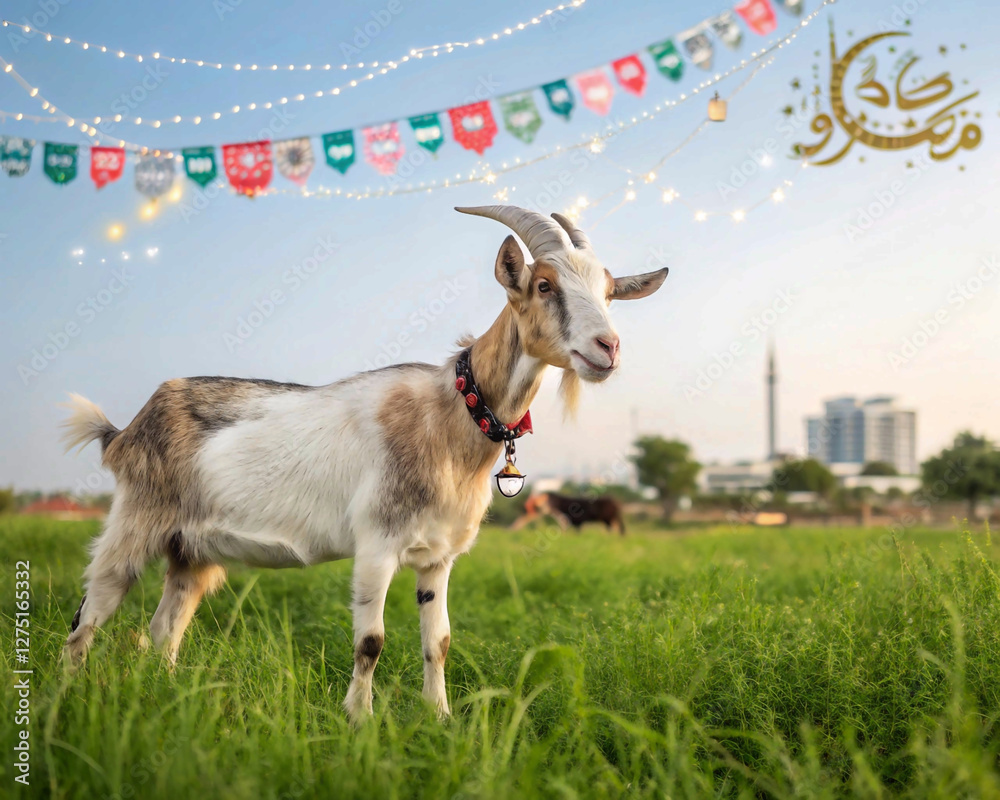 Eid Al Adha Mubarak Background Image Of Goat Eid Al Adha Mubarak Background Image Of Goat