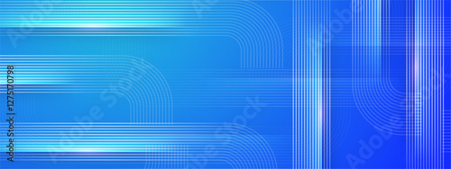 blue gradient abstract design with white lines suitable for backgrounds, banners, presentations, and modern artistic projects needing a clean aesthetic.