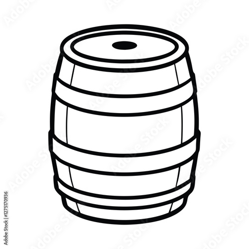 Line art of a metal barrel vector illustration.eps