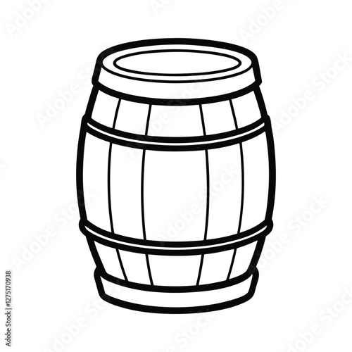 Line art of a metal barrel vector illustration5.eps