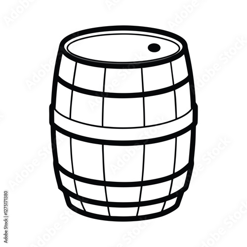 Line art of an old metal barrel vector illustration1.eps