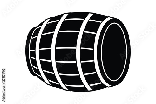 Silhouette design of a wooden barrel vector art illustration1.eps