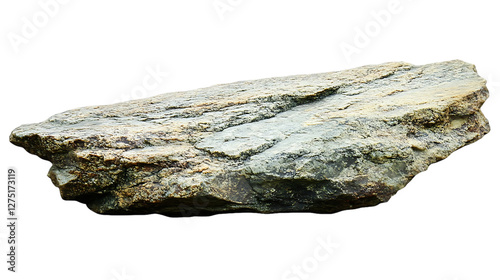 Isolated rock slab on black background, natural stone, outdoor, nature photo