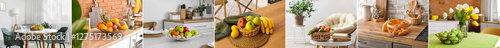Set of baskets with fresh f...