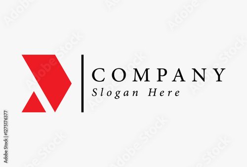 Minimalist Modern Geometric Right Arrow and Triangle Shape Logo. Usable for Business and Technology Logos. Flat Vector Logo Design Template Element