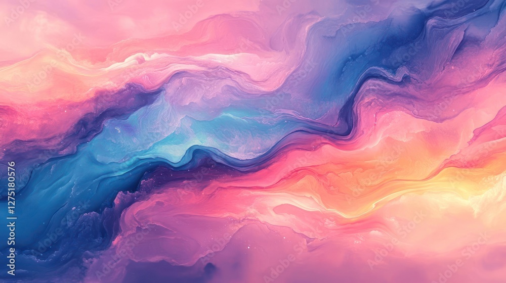 Fototapeta premium Swirling Colors, Vibrant Hues, Dynamic Composition