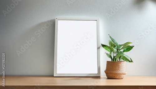 Modern 3D Render Striking Mockup Poster Frame in Vibrant Interior Backdrop with Minimalist Elegance and Futuristic Ambiance