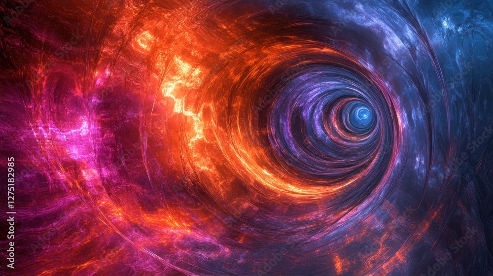 Luminous neon hyperspace tunnel, fast energy streaks stretching into infinity Luminous neon hyperspace tunnel, fast energy streaks stretching into infinity