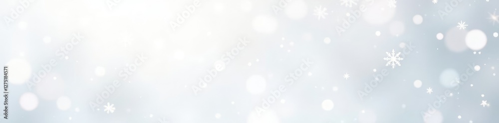 Softly falling snowflakes on a pure white background, serene, snowflakes, winter