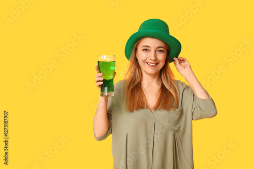 Mature woman in hat with be...