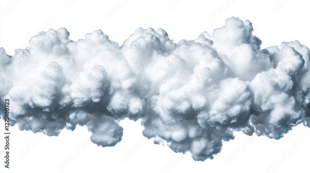 Fluffy Cumulus Clouds Against White Background Fluffy Cumulus Clouds Against White Background
