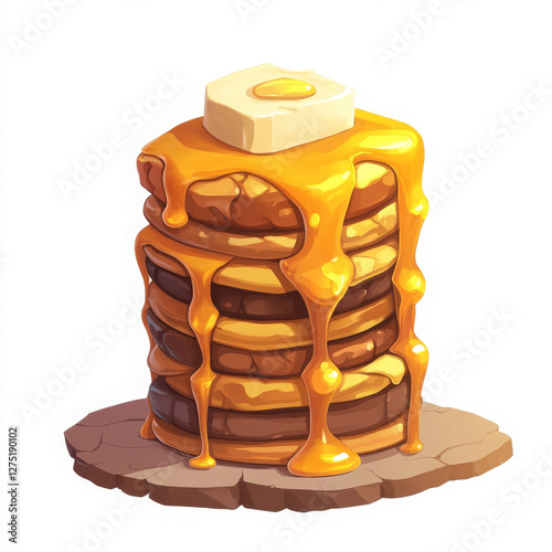 Wallpaper Mural Stack of pancakes with butter looks delicious and tempting Torontodigital.ca