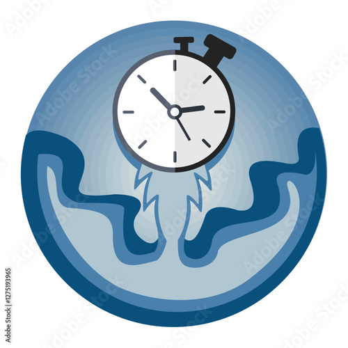 Deadline concept. Clock rocket launch up, time to work time is running.
