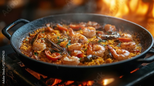 A pan-seared salmon fillet with a crispy crust and flaky interior. photo