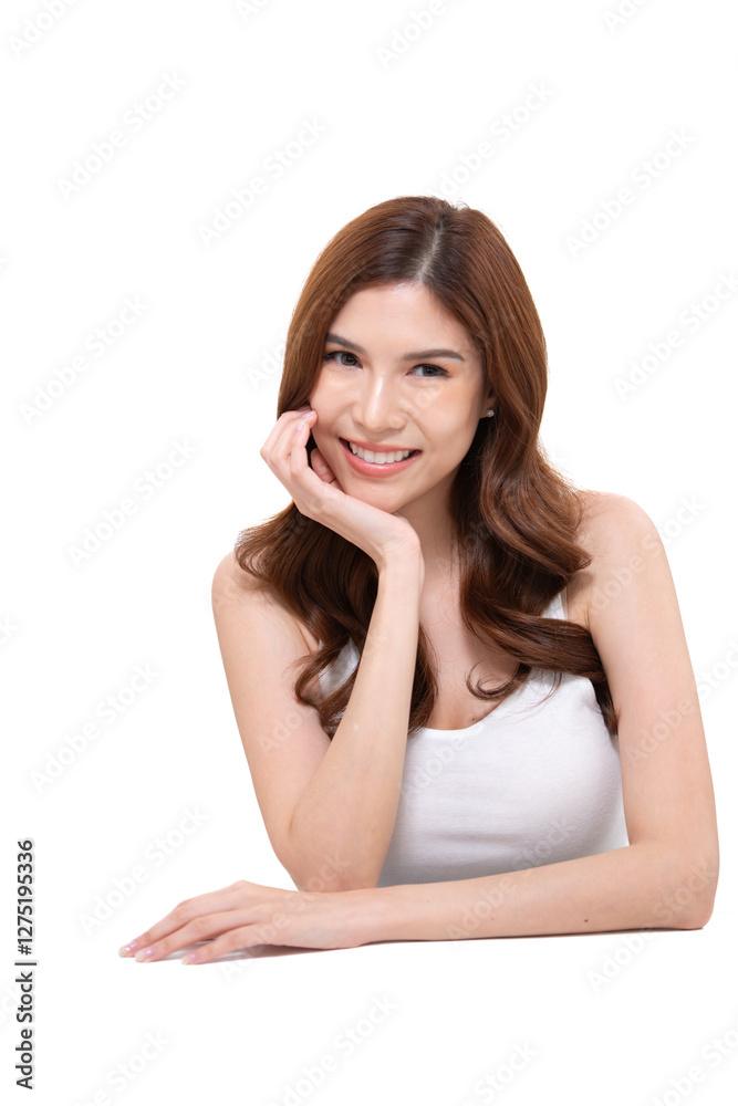A portrait of a young Asian woman posing in a studio A portrait of a young Asian woman posing in a studio