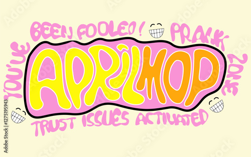 vector design, flat style, april fools theme, easy to edit, suitable for graphic design elements
